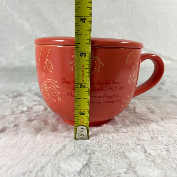 Abbey Press Mug With Lid/Coaster Psalm 4:7 Coffee Cup Prayer For My Friend Coral - Picture 7 of 8